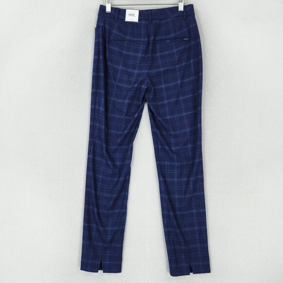 WHBM Pants Womens 00 Long Blue Plaid Curvy Slim Tapered Leg Ankle Trouser NEW - Picture 10 of 16